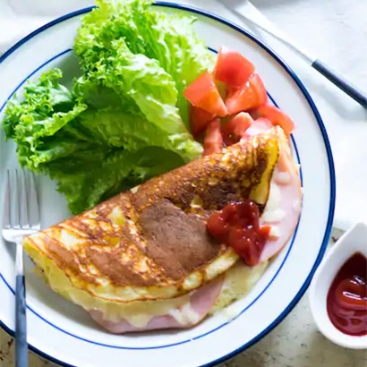 ホットケーキミックスでふわふわ♪オムレットパンケーキ